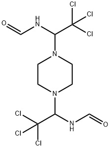 1,4-ビス(2,2,2-トリクロロ-1-ホルミルアミノエチル)ピペラジン 化学構造式