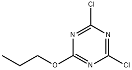 2,4-ジクロロ-6-(プロピルオキシ)-1,3,5-トリアジン 化学構造式