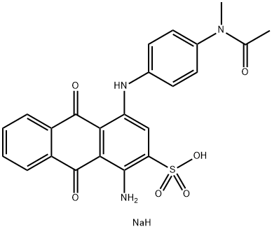 4-[[4-(N-アセチル-N-メチルアミノ)フェニル]アミノ]-1-アミノ-9,10-ジヒドロ-9,10-ジオキソアントラセン-2-スルホン酸ナトリウム 化学構造式