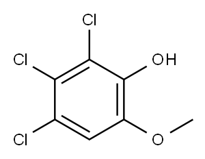6-メトキシ-2,3,4-トリクロロフェノール 化学構造式