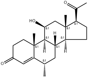 6A-甲基-11B-羟孕酮, 2668-66-8, 结构式