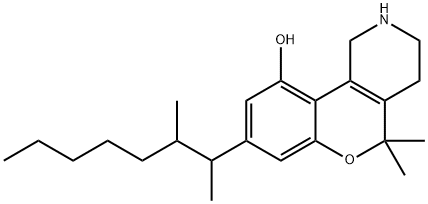 8-(1,2-Dimethylheptyl)-1,3,4,5-tetrahydro-5,5-dimethyl-2H-[1]benzopyrano[4,3-c]pyridin-10-ol Structure