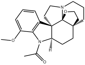6-アセチル-2,3,4,5,5a,6,11,12-オクタヒドロ-7-メトキシ-13a,3a-(エポキシエタノ)-1H-インドリジノ[8,1-cd]カルバゾール 化学構造式