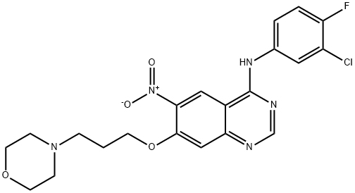 N-(3-chloro-4-fluorophenyl)-7-(3-Morpholino
propoxy)-6-nitroquinazolin-4-aMine Structure