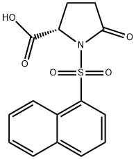 (2S)-1-(1-ナフタレニルスルホニル)-5-オキソピロリジン-2α-カルボン酸 化学構造式