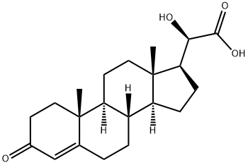 20-hydroxy-3-oxo-4-pregnen-21-carboxylic acid 化学構造式
