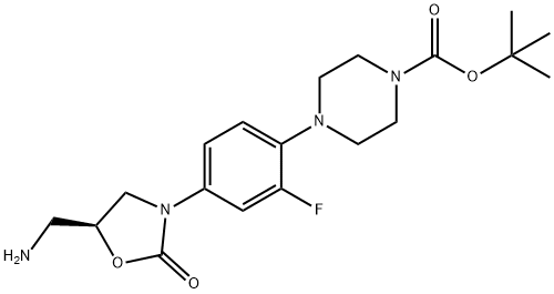 (S)-tert-butyl 4-(4-(5-(aMinoMethyl)-2-oxooxazolidin-3-yl)-2-fluorophenyl)piperazine-1-carboxylate 结构式