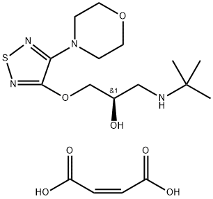(+)-1-[(1,1-ジメチルエチル)アミノ]-3-[[4-(4-モルホリニル)-1,2,5-チアジアゾール-3-イル]オキシ]-2-プロパノール・(Z)-2-ブテン二酸 化学構造式