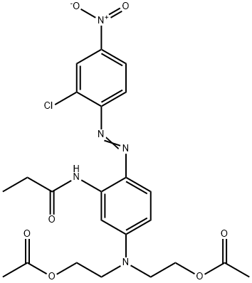 N-[5-[ビス[2-(アセチルオキシ)エチル]アミノ]-2-[(2-クロロ-4-ニトロフェニル)アゾ]フェニル]プロパンアミド 化学構造式