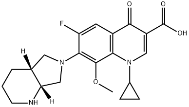 1-Cyclopropyl-6-fluoro-1,4-dihydro-8-methoxy-7-[(4aR,7aR)-octahydro-6H-pyrrolo[3,4-b]pyridin-6-yl]-4-oxo-3-quinolinecarboxylic acid Structure