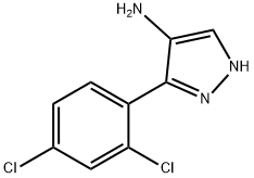3-(2,4-ジクロロフェニル)-1H-ピラゾール-4-アミン 化学構造式