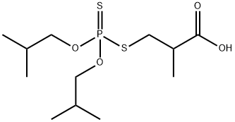 Propanoic acid, 3-bis(2-methylpropoxy)phosphinothioylthio-2-methyl- Struktur