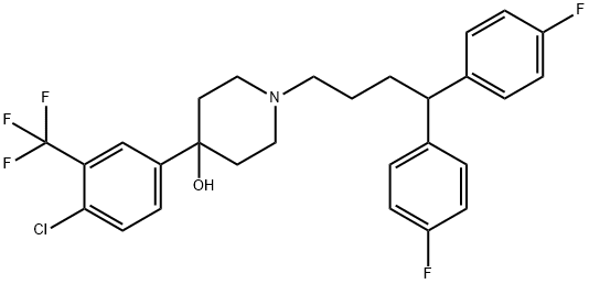 1-(4,4-Bis(4-fluorphenyl)butyl)-4-(4-chlor-3-(tri-fluormethyl)phe-nyl)-4-piperidinol