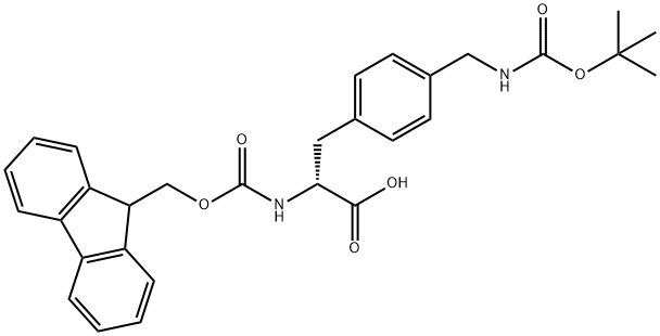 FMOC-(BOC-4-氨甲基)-D-苯丙氨酸, 268731-06-2, 结构式