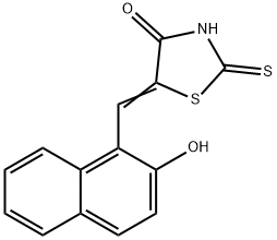 5-(2-羟基-萘-1-基亚甲基)-2-硫代-四氢噻唑-4-酮, 268736-98-7, 结构式