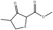 4-メチル-3-オキソテトラヒドロチオフェン-2-カルボン酸メチル 化学構造式