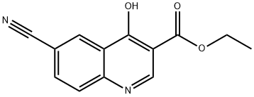 6-CYANO-4-OXO-1,4-DIHYDRO-QUINOLINE-3-CARBOXYLIC ACID ETHYL ESTER Structure