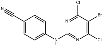 BENZONITRILE, 4-[(5-BROMO-4,6-DICHLORO-2-PYRIMIDINYL)AMINO]- Struktur