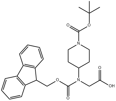 FMOC-N-(1-BOC-PIPERIDIN-4-YL)-GLYCINE 化学構造式