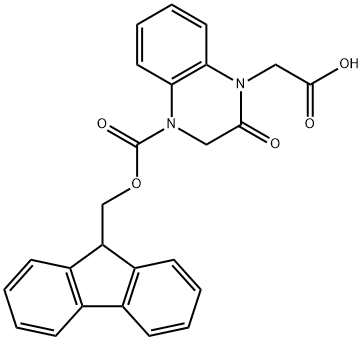 FMOC-4-CARBOXYMETHYL-1,2,3,-TETRAHYDROQUINOXALIN-3-ONE Structure