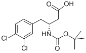 BOC-(R)-3-アミノ-4-(3,4-ジクロロフェニル)酪酸 化学構造式