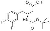 BOC-(R)-3-アミノ-4-(3,4-ジフルオロフェニル)酪酸 化学構造式