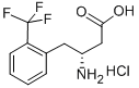 (R)-3-アミノ-4-(2-トリフルオロメチルフェニル)ブタン酸塩酸塩 化学構造式