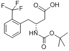 BOC-(R)-3-AMINO-4-(2-TRIFLUOROMETHYL-PHENYL)-BUTYRIC ACID 化学構造式