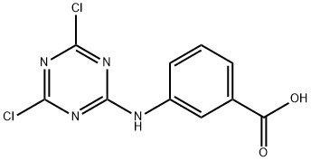 2-(3-カルボキシアニリノ)-4,6-ジクロロ-1,3,5-トリアジン 化学構造式