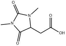 (1,3-ジメチル-2,5-ジオキソ-4-イミダゾリジニル)酢酸 化学構造式