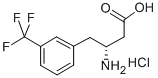 (R)-3-アミノ-4-(3-トリフルオロメチルフェニル)ブタン酸塩酸塩 化学構造式