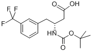 BOC-(R)-3-AMINO-4-(3-TRIFLUOROMETHYL-PHENYL)-BUTYRIC ACID 化学構造式