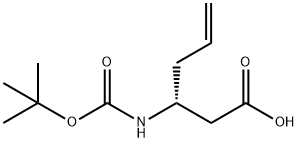 (R)-3-(BOC-アミノ)-5-ヘキセン酸 化学構造式