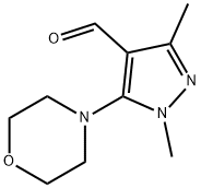 1,3-二甲基-5-吗啉-1H-吡唑-4-甲醛, 26990-69-2, 结构式