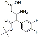 BOC-(S)-3-アミノ-4-(3,4-ジフルオロフェニル)酪酸 化学構造式
