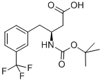 BOC-(S)-3-AMINO-4-(3-TRIFLUOROMETHYL-PHENYL)-BUTYRIC ACID 化学構造式