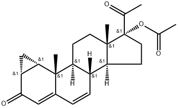 17-羟基-1A,2A-亚甲基孕-4,6-二烯-3,20-二酮醋酸酯,2701-50-0,结构式