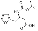 N-叔丁氧羰基-(R)-3-氨基-4-(2-呋喃基)丁酸, 270596-33-3, 结构式