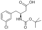 (S)-N-叔丁氧羰基-3-氨基-4-(3-氯苯基)丁酸, 270596-39-9, 结构式