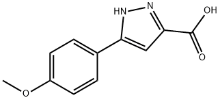3-(4-メトキシフェニル)-1H-ピラゾール-5-カルボン酸 化学構造式