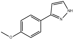 3-(4-メトキシフェニル)ピラゾール 化学構造式