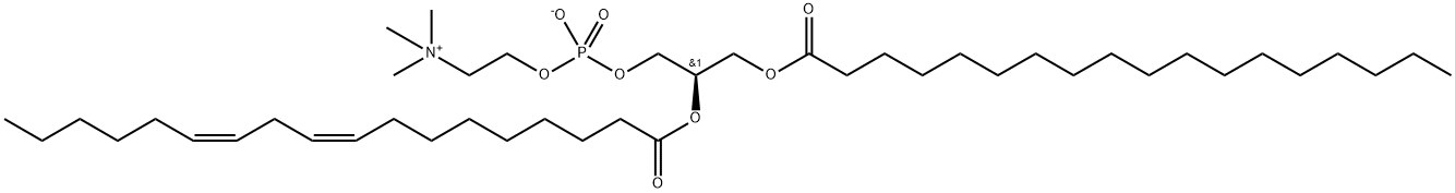 [O-(1-O-ステアロイル-2-O-リノレオイル-L-グリセロ-3-ホスホ)コリン]アニオン 化学構造式