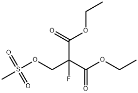 2-FLUORO-2-METHANESULFONYLOXYMETHYL-MALONIC ACID DIETHYL ESTER Struktur