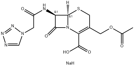 sodium (6R-trans)-3-(acetoxymethyl)-8-oxo-7-(1H-tetrazol-1-ylacetamido)-5-thia-1-azabicyclo[4.2.0]oct-2-ene-2-carboxylate Structure
