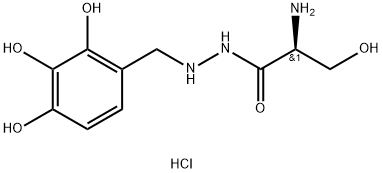Serine, 2-(2,3,4-trihydroxybenzyl)hydrazide, hydrochloride (7CI) Structure