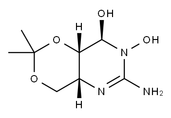 4H-1,3-Dioxino[5,4-d]pyrimidin-8-ol, 6-amino-4a,7,8,8a-tetrahydro-7-hydroxy-2,2-dimethyl-, (4aR,8R,8aS)- (9CI) Structure