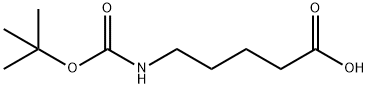 5-(tert-ブトキシカルボニルアミノ)吉草酸 化学構造式