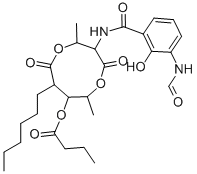 27220-57-1 丁酸-3-[(3-甲酰-2-羟基苯甲酰基)氨基]-8-己基-2,6-二甲基-4,9-二氧-1,5-二酰-7-酯
