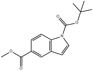 1H-Indole-1,5-dicarboxylic acid, 1-(1,1-diMethylethyl) 5-Methyl ester 结构式