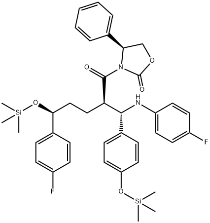 3-[(2R,5S)-5-(4-Fluorophenyl)-2-[(S)-[(4-fluorophenyl(amino)]][4-[trimethylsilyl]-oxy]phenyl]methyl]-1-oxo-5-[(trimethylsily)-oxy]pentyl]-4-phenyl-(4S)-2-oxazolidinone|3-[(2R,5S)-5-(4-氟苯基)-2-[(S)-[(4-氟苯基(氨基)]][4-(三甲基硅)氧]苯基]甲基]-1-氧代-5-[(三甲基硅)氧]苯基]-4-苯基-(4S)-2-恶唑烷酮